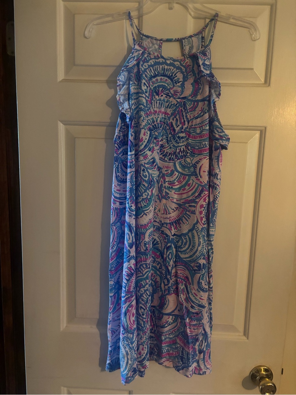Lilly Pulitzer Blue & Pink Printed Halter Maxi Dress